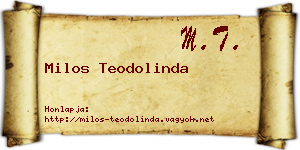 Milos Teodolinda névjegykártya